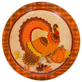 "Turkey Time" Round 7" Thanksgiving Dessert Plates, 8ct