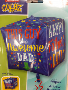 18" Happy Father's Day Cubez Foil Balloon