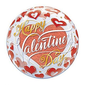 15" 'Happy Valentine's Day' Bubbles Foil Balloon