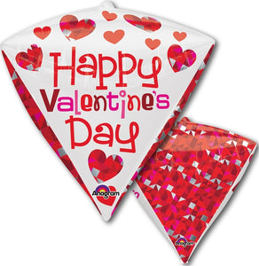 17" 'Happy Valentine's Day' Diamondz Foil Balloon
