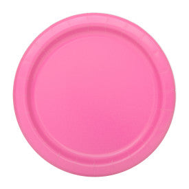 Hot Pink Solid Round 7" Dessert Plates, 8ct