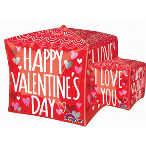 15" Valentine's 'I love You' Cubez Foil Balloon