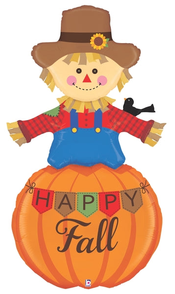 Halloween 5' Happy Fall Scarecrow Foil Balloon