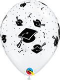 11" Clear Graduation Caps Latex Balloon...