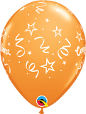 11" Orange Congratulations Streamers Latex Balloon...