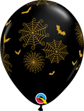 Halloween Spider-Webs & Bats 11" Latex Balloon