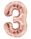 34" Rose Gold Number 3 Foil Balloon