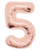 34" Rose Gold Number 5 Foil Balloon
