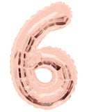 34" Rose Gold Number 6 Foil Balloon