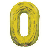 34" Gold Number 0 Foil Balloon