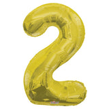34" Gold Number 2 Foil Balloon