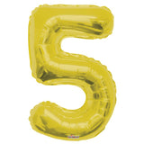 34" Gold Number 5 Foil Balloon