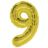 34" Gold Number 9 Foil Balloon