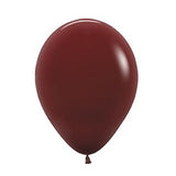Single maroon balloon on a white background