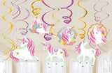 Magical Unicorn Swirl Decoration, 12pcs