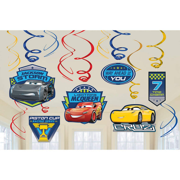 Cars 3 Swirl Decorations, 12 pcs