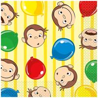Curious George Luncheon Squared Napkins, 16 ct