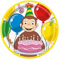 Curious George Dinner Round Plates , 8 ct