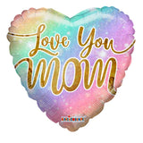 18" Love You, Mom Ombre Foil Balloon