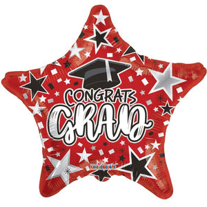 18" Congrats Grad Red Star