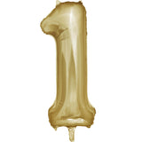 34" White Gold Number 1 Foil Balloon