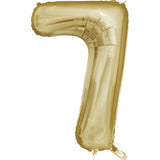 34" White Gold Number 7 Foil Balloon