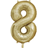 34" White Gold Number 8 Foil Balloon