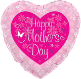 18" Butterfly Heart Mothers Day Foil Balloon