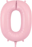 34" Matte Pink Number 0 Foil Balloon