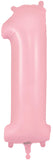 34" Matte Pink Number 1 Foil Balloon