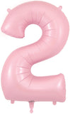 34" Matte Pink Number 2 Foil Balloon