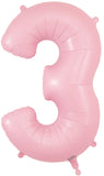 34" Matte Pink Number 3 Foil Balloon