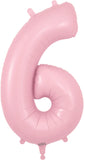 34" Matte Pink Number 6 Foil Balloon