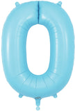 34" Matte Blue Number 0 Foil Balloon