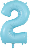 34" Matte Blue Number 2 Foil Balloon
