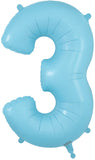34" Matte Blue Number 3 Foil Balloon