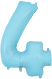 34" Matte Blue Number 4 Foil Balloon