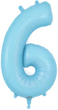 34" Matte Blue Number 6 Foil Balloon
