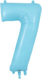 34" Matte Blue Number 7 Foil Balloon