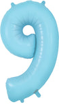 34" Matte Blue Number 9 Foil Balloon