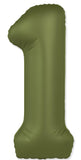 34" Slime Matte Olive Green Number 1 Foil Balloon