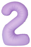 34" Slime Matte Lavender Number 2 Foil Balloon