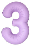 34" Slime Matte Lavender Number 3 Foil Balloon