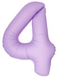 34" Slime Matte Lavender Number 4 Foil Balloon