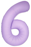 34" Slime Matte Lavender Number 6 Foil Balloon