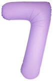 34" Slime Matte Lavender Number 7 Foil Balloon
