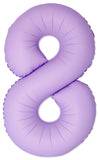 34" Slime Matte Lavender Number 8 Foil Balloon