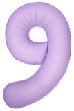34" Slime Matte Lavender Number 9 Foil Balloon
