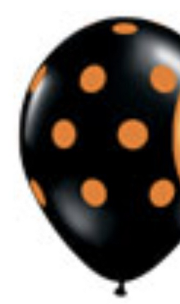 Halloween Onyx Black with Orange Polka Dots 11