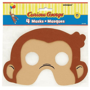 Curious George Foam Masks, 4pc